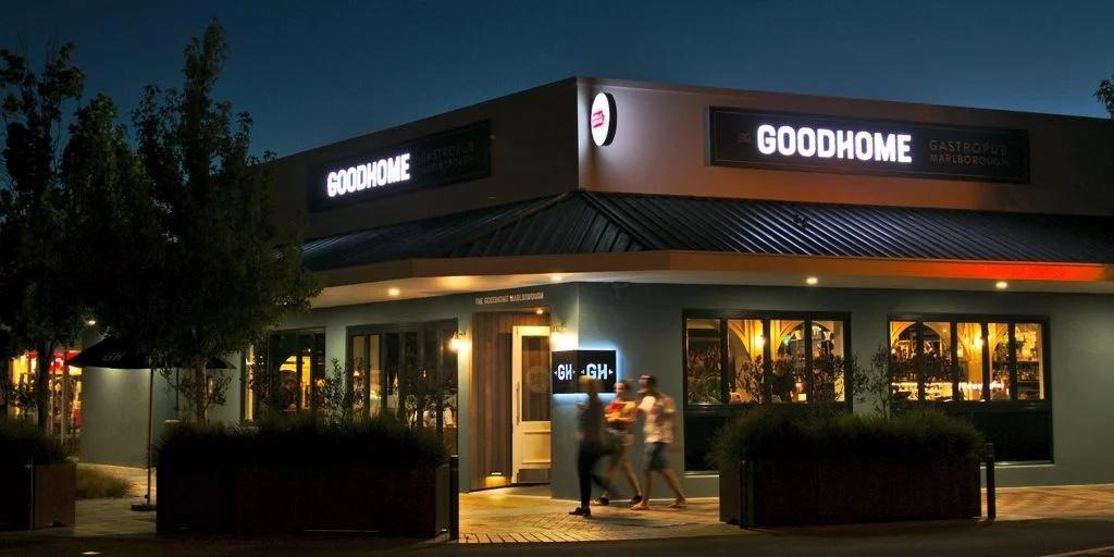 Good Home Gastropub Marlborough exterior at night